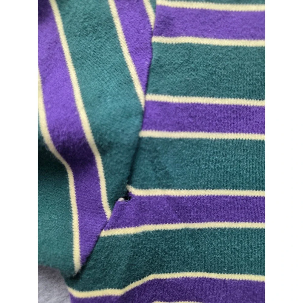 Polo Ralph Lauren Mens Striped Polo Shirt Green Purple Yellow‎ Size L S/S